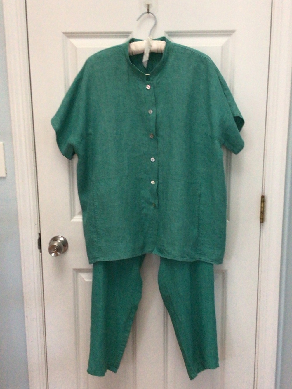 Teal Two-Piece Button Front Set